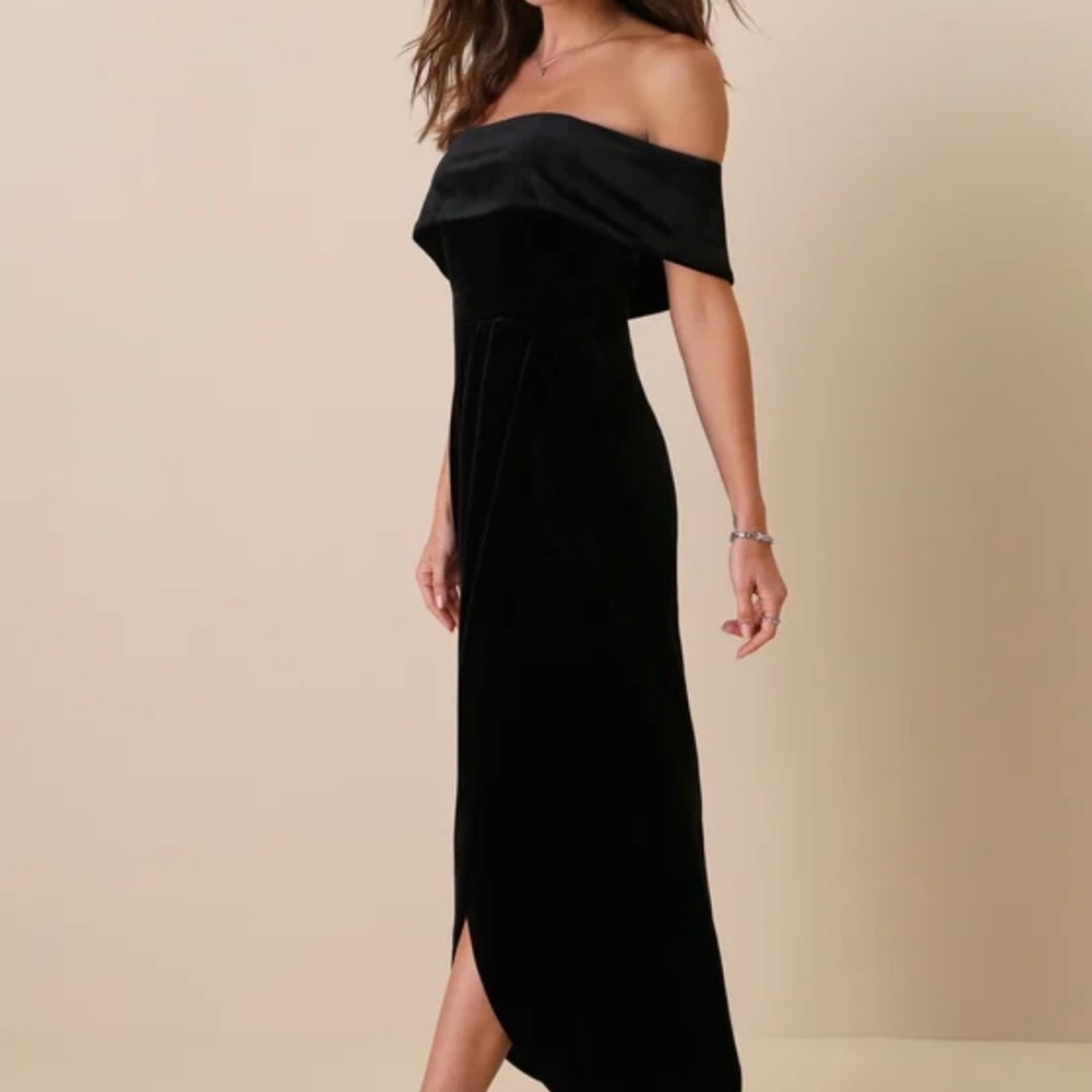 Lulu's Black Strapless Dress
